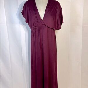 NWT Flutter Sleeve Plunge Maxi Gown